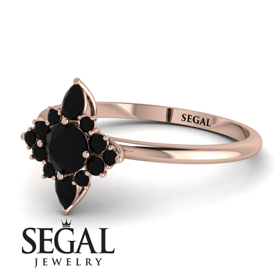 Compass Black Diamond Engagement Ring - Rose No. 38