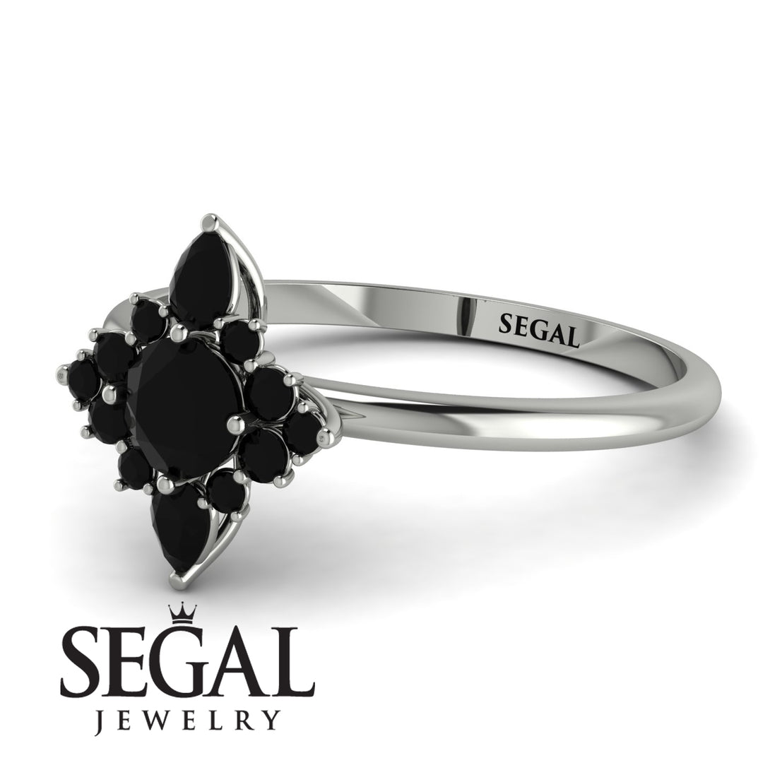 Compass Black Diamond Engagement Ring - Rose No. 39