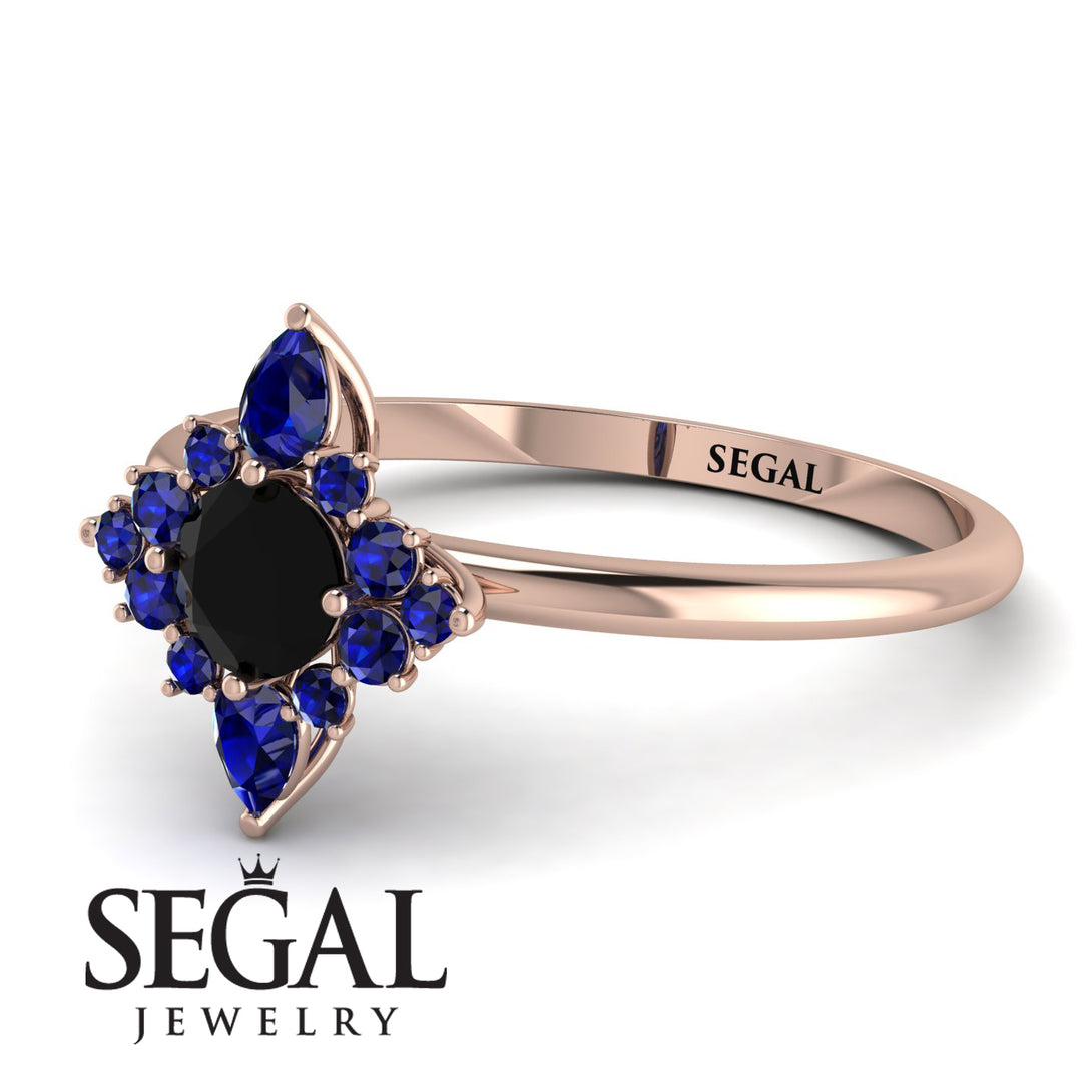 Compass Black Diamond Engagement Ring - Rose No. 68