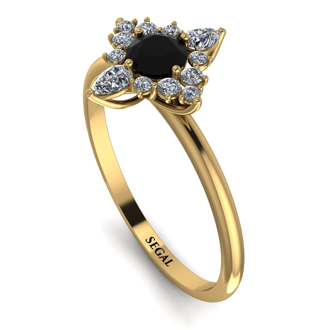 Compass Black Diamond Engagement Ring - Rose No. 7