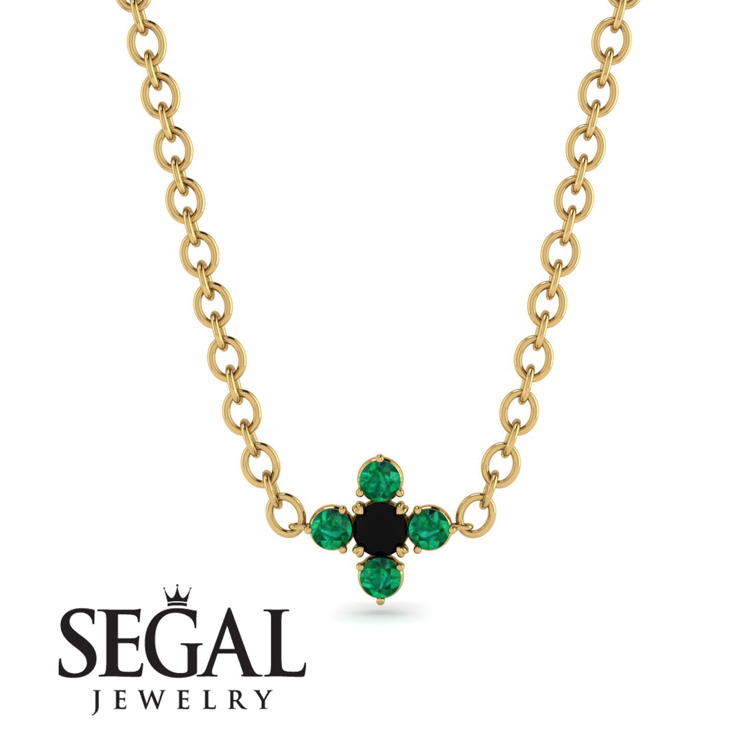 Compass Black Diamond Necklace - Maren No. 22