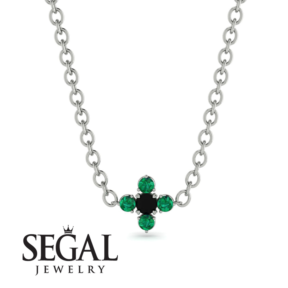 Compass Black Diamond Necklace - Maren No. 24