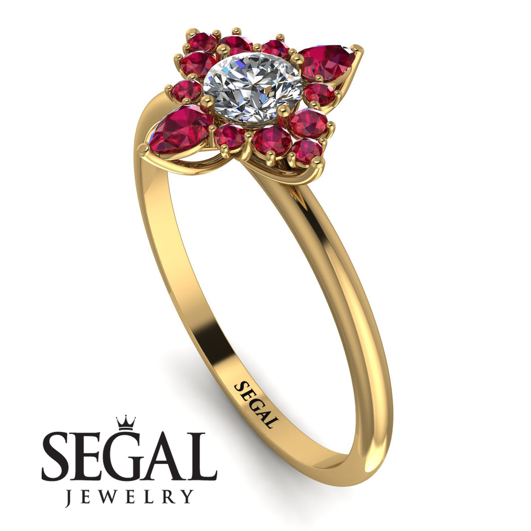 Compass Diamond Engagement Ring - Rose No. 46