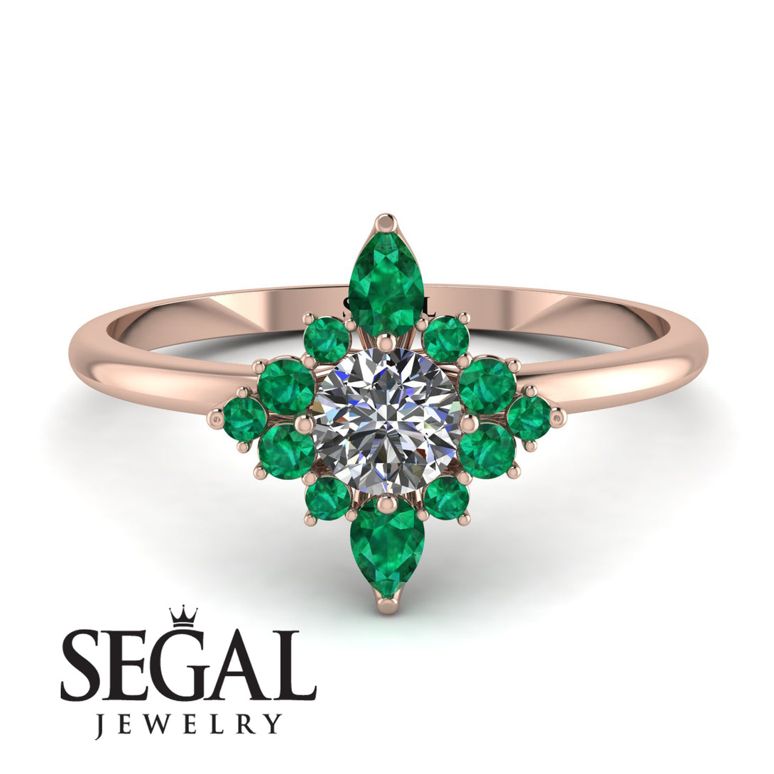 Compass Diamond Engagement Ring - Rose No. 17