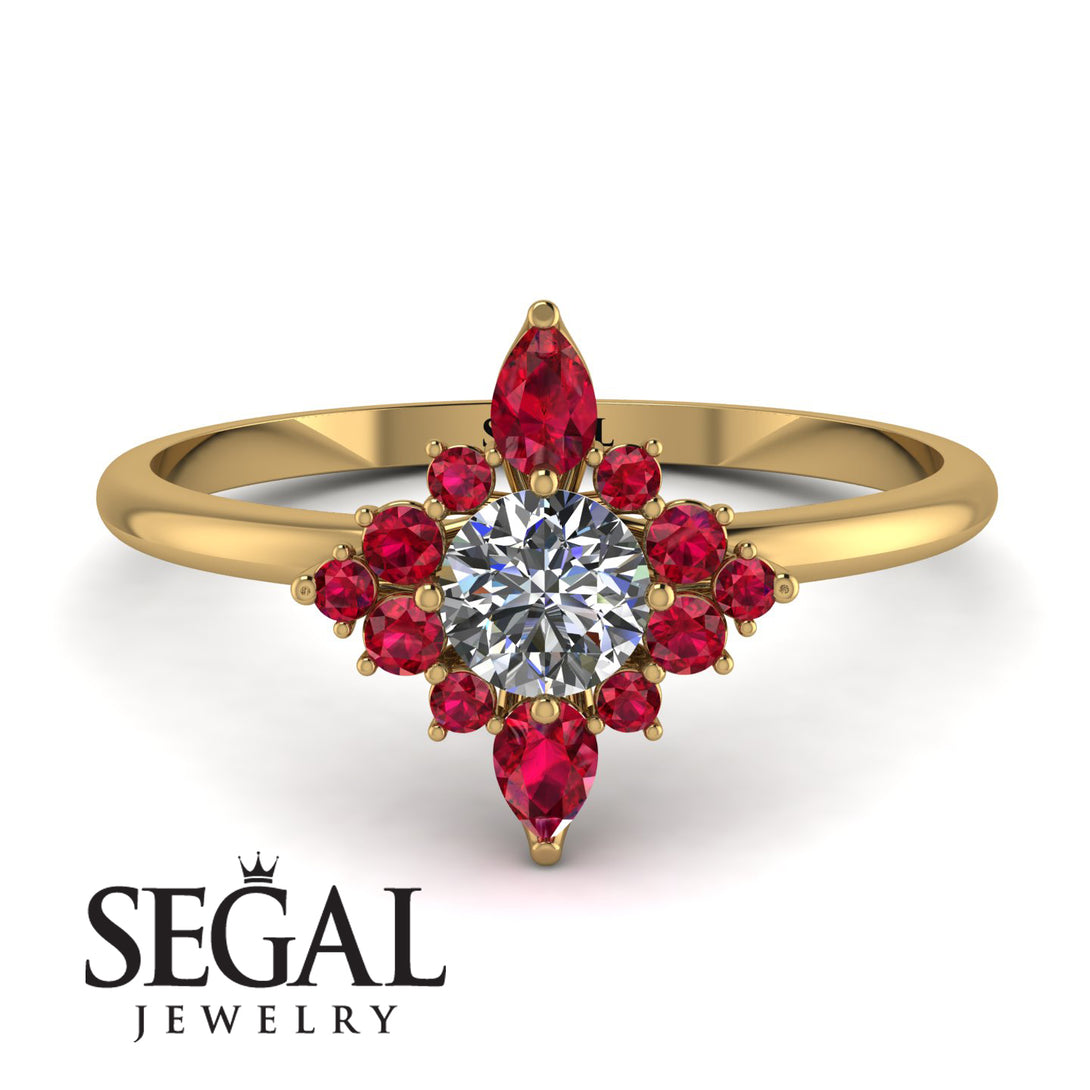 Compass Diamond Engagement Ring - Rose No. 46