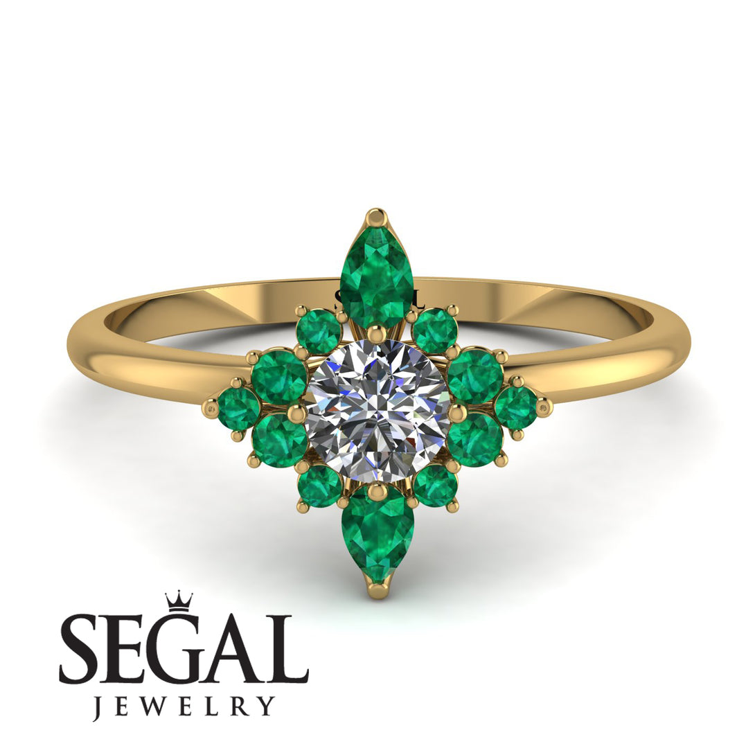 Compass Diamond Engagement Ring - Rose No. 16