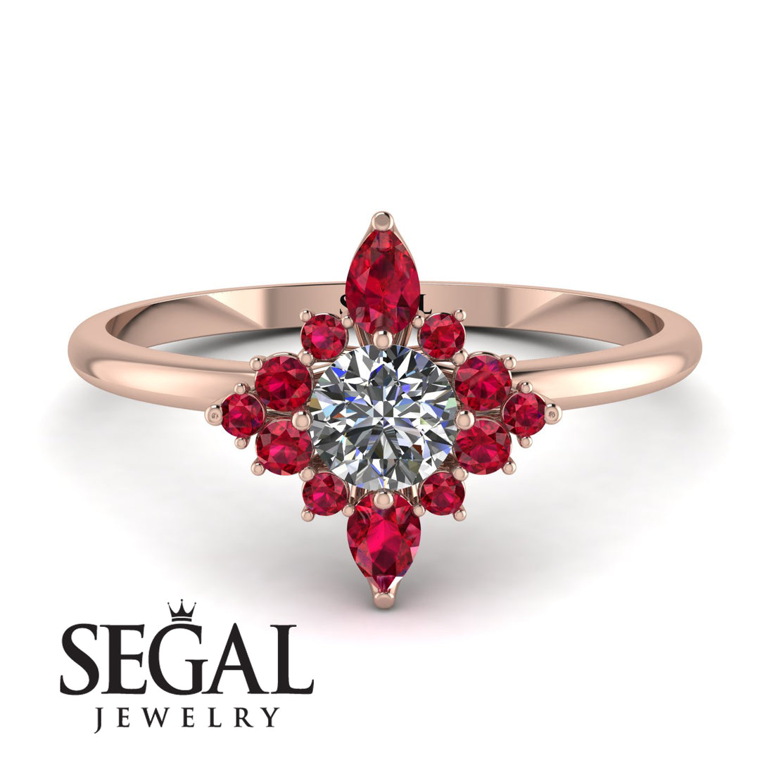 Compass Diamond Engagement Ring - Rose No. 47