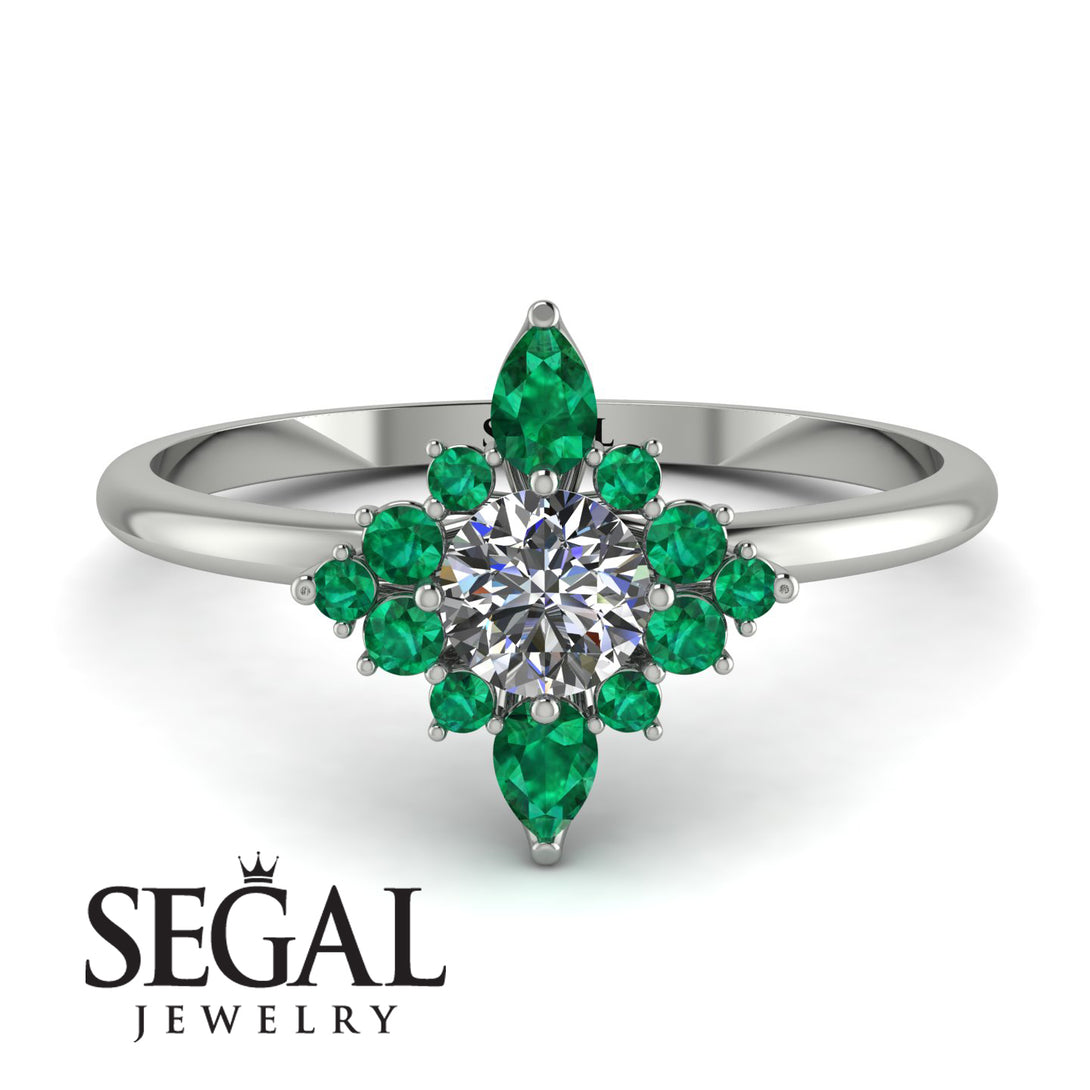 Compass Diamond Engagement Ring - Rose No. 18