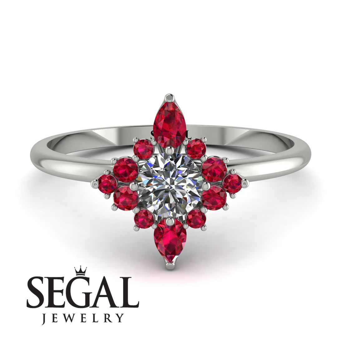 Compass Diamond Engagement Ring - Rose No. 48