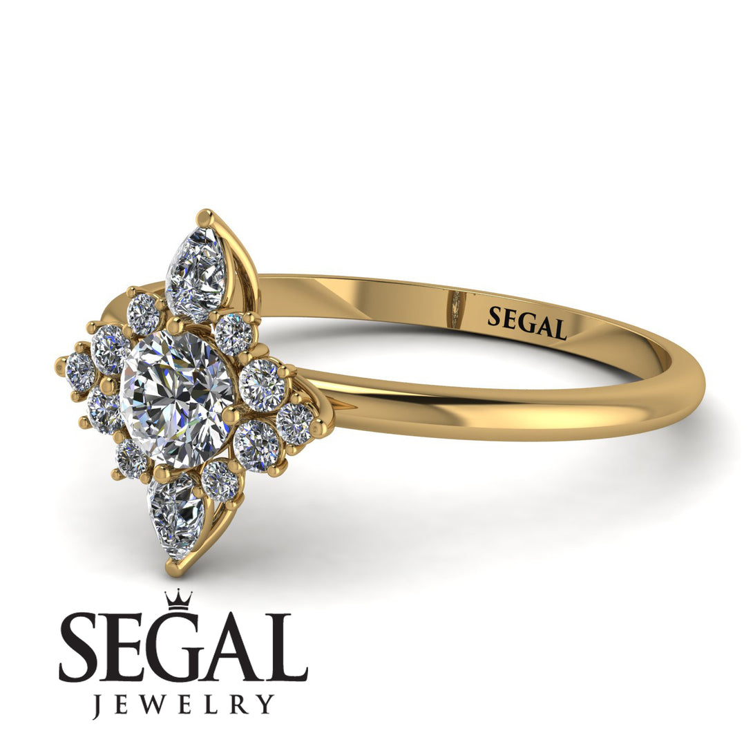 Compass Diamond Engagement Ring - Rose No. 1