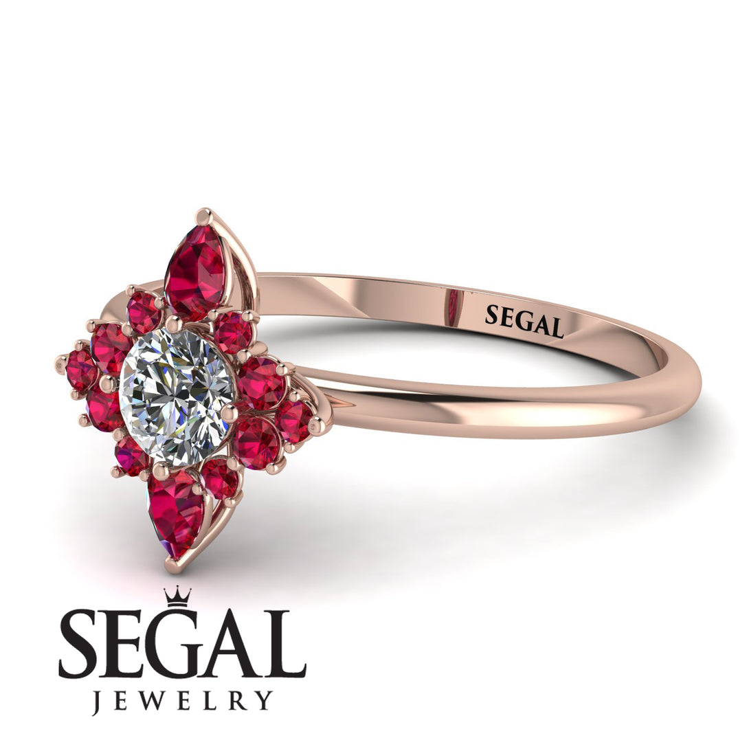 Compass Diamond Engagement Ring - Rose No. 47