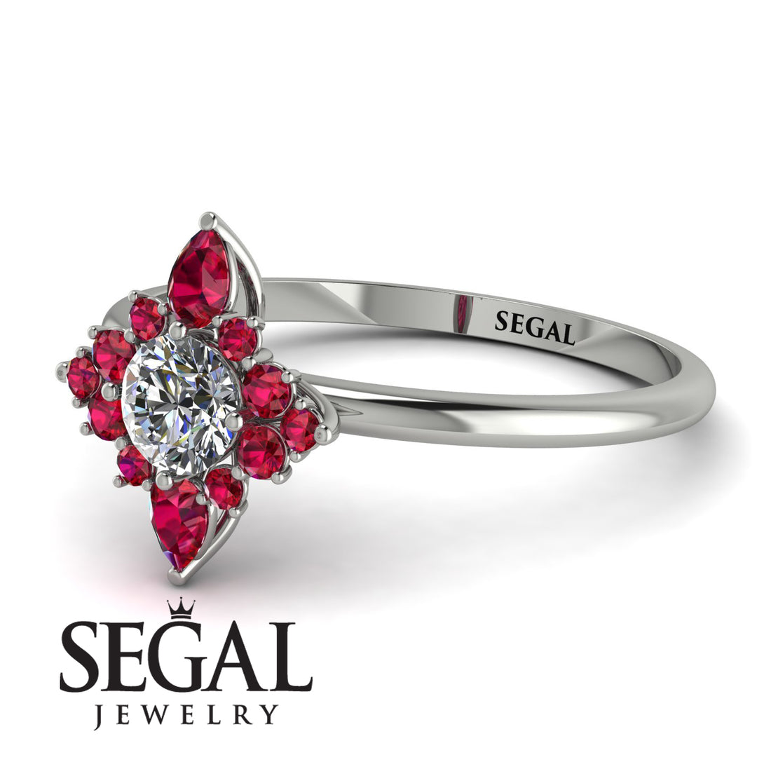 Compass Diamond Engagement Ring - Rose No. 48