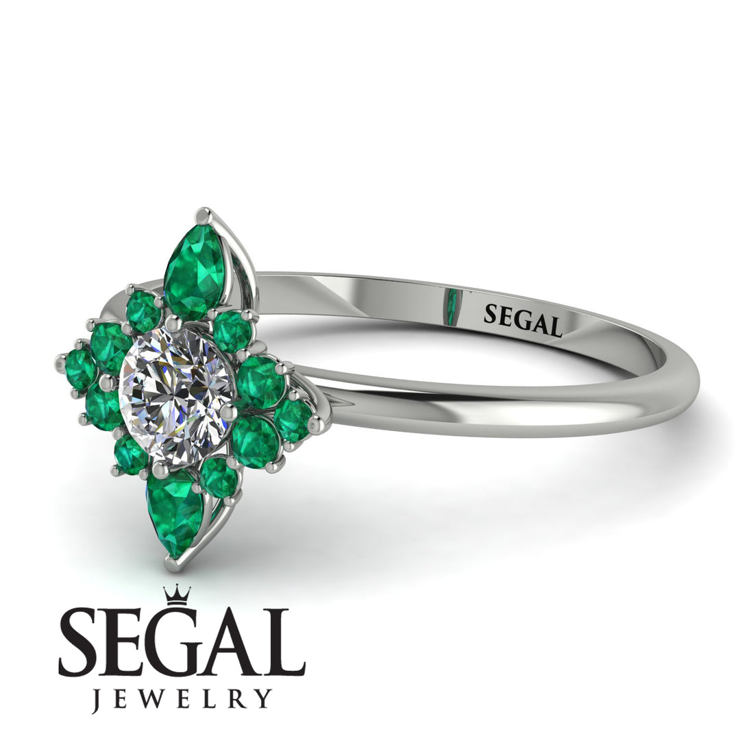 Compass Diamond Engagement Ring - Rose No. 18