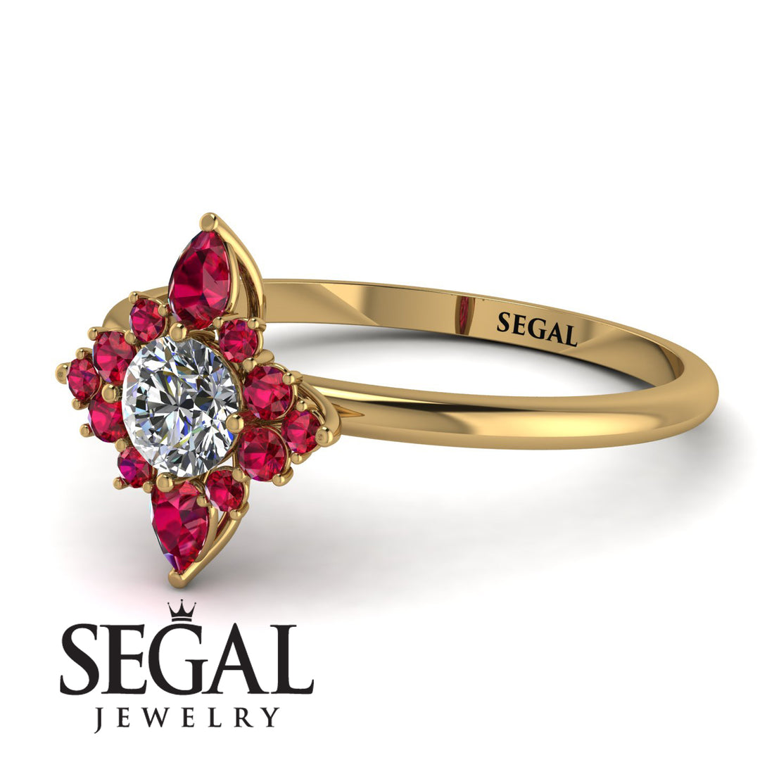 Compass Diamond Engagement Ring - Rose No. 46