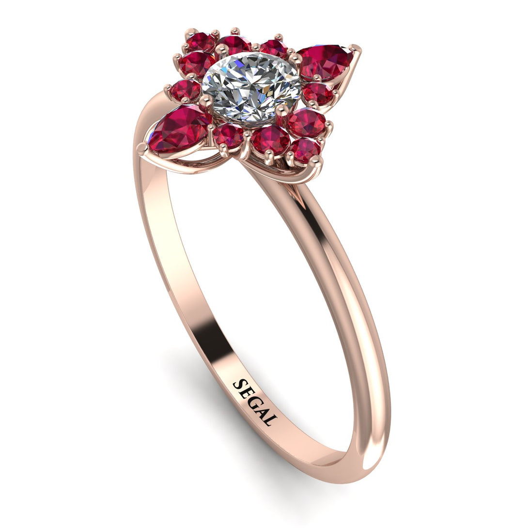 Compass Diamond Engagement Ring - Rose No. 47
