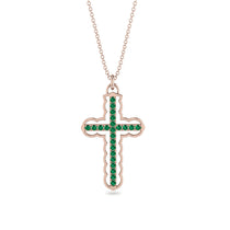 Emerald Cross Inside Cross Necklace - Raphael No. 5 image 1