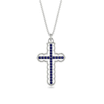 Sapphire Cross Inside Cross Necklace - Raphael No. 15 image 1