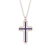 Sapphire Cross Inside Cross Necklace - Raphael No. 14 image 1
