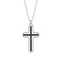 Black Diamond Cross Inside Cross Necklace - Raphael No. 9 image 1