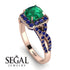 Cushion Cut Emerald Milgrain Engagement Ring - Adelyn No. 65