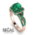 Cushion Cut Emerald Milgrain Engagement Ring - Adelyn No. 20 image 10