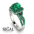 Cushion Cut Emerald Milgrain Engagement Ring - Adelyn No. 21 image 10