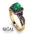 Cushion Cut Emerald Milgrain Engagement Ring - Adelyn No. 64 image 10