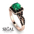 Cushion Cut Emerald Milgrain Engagement Ring - Adelyn No. 35 image 10
