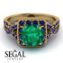 Cushion Cut Emerald Milgrain Engagement Ring - Adelyn No. 64 image 2