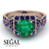Cushion Cut Emerald Milgrain Engagement Ring - Adelyn No. 65 image 2