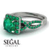 Cushion Cut Emerald Milgrain Engagement Ring - Adelyn No. 21 image 3