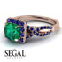 Cushion Cut Emerald Milgrain Engagement Ring - Adelyn No. 65 image 3