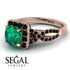 Cushion Cut Emerald Milgrain Engagement Ring - Adelyn No. 35 image 3