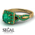 Cushion Cut Emerald Milgrain Engagement Ring - Adelyn No. 19 image 3
