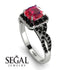 Cushion Cut Ruby Milgrain Engagement Ring - Adelyn No. 42 image 10