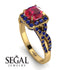 Cushion Cut Ruby Milgrain Engagement Ring - Adelyn No. 70 image 10