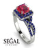 Cushion Cut Ruby Milgrain Engagement Ring - Adelyn No. 72