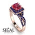 Cushion Cut Ruby Milgrain Engagement Ring - Adelyn No. 71 image 10