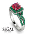 Cushion Cut Ruby Milgrain Engagement Ring - Adelyn No. 27 image 10