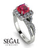 Cushion Cut Ruby Milgrain Engagement Ring - Adelyn No. 12 image 10