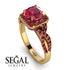 Cushion Cut Ruby Milgrain Engagement Ring - Adelyn No. 55 image 10