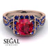 Cushion Cut Ruby Milgrain Engagement Ring - Adelyn No. 71 image 2
