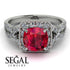 Cushion Cut Ruby Milgrain Engagement Ring - Adelyn No. 12 image 2
