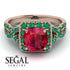 Cushion Cut Ruby Milgrain Engagement Ring - Adelyn No. 26 image 2