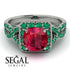 Cushion Cut Ruby Milgrain Engagement Ring - Adelyn No. 27