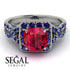 Cushion Cut Ruby Milgrain Engagement Ring - Adelyn No. 72 image 2