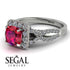 Cushion Cut Ruby Milgrain Engagement Ring - Adelyn No. 12 image 3