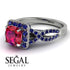 Cushion Cut Ruby Milgrain Engagement Ring - Adelyn No. 72 image 3