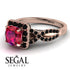 Cushion Cut Ruby Milgrain Engagement Ring - Adelyn No. 41 image 3