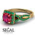 Cushion Cut Ruby Milgrain Engagement Ring - Adelyn No. 25